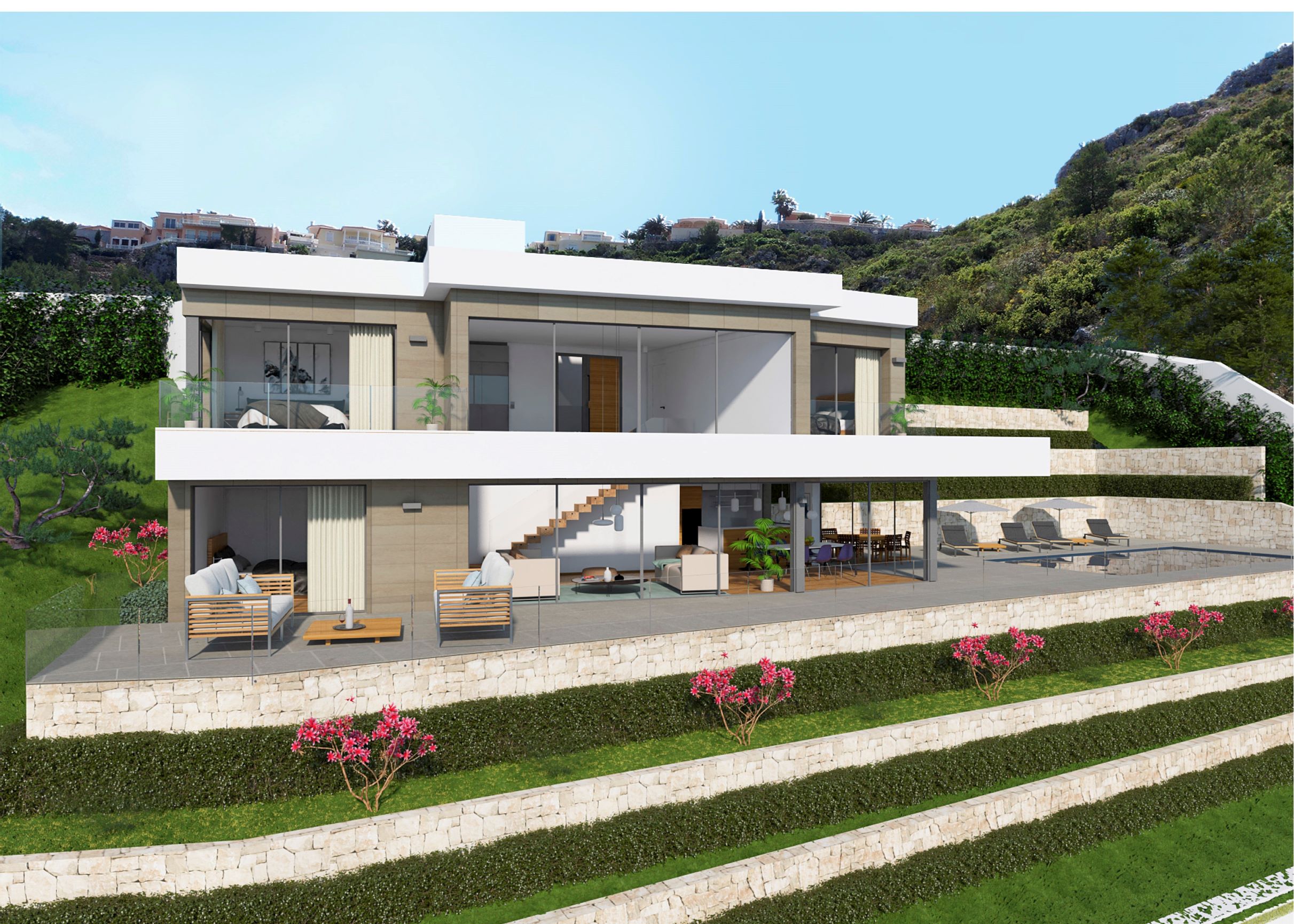 Modern villa with spectacular sea views